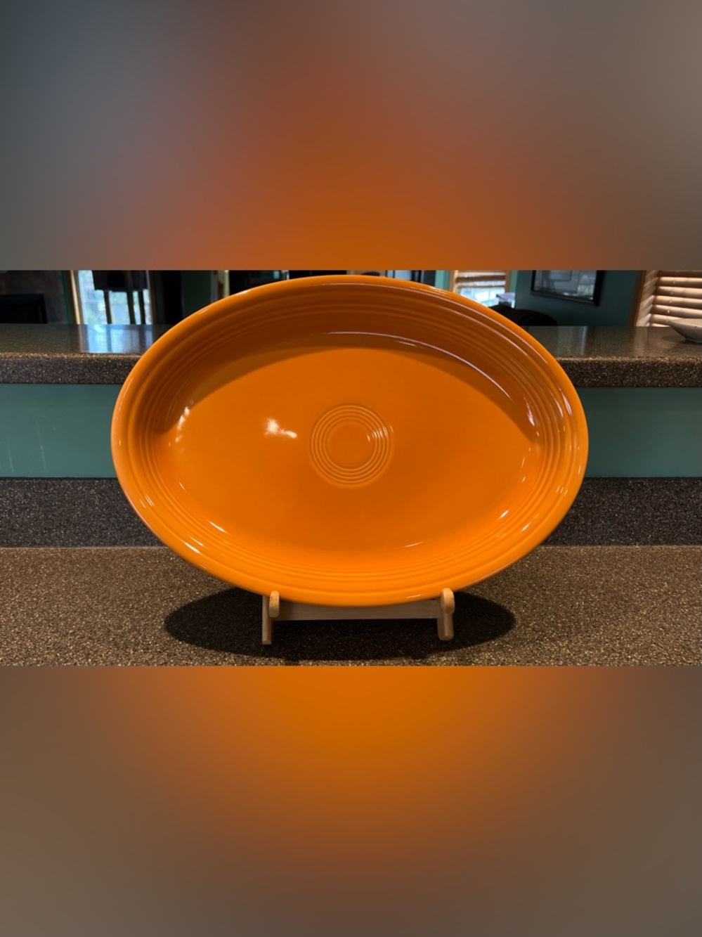 NTW Tangerine 19 1/4 The Fiesta Extra Large Oval Serving Platter Homer Laughlin.